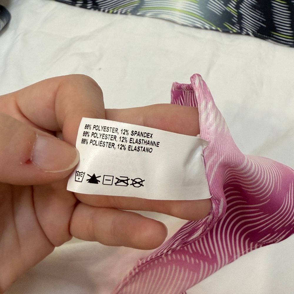 Women’s Nike Pink & Black Patterned Sports Tie Headband w/ Neon Logo. One size - Picture 5 of 9